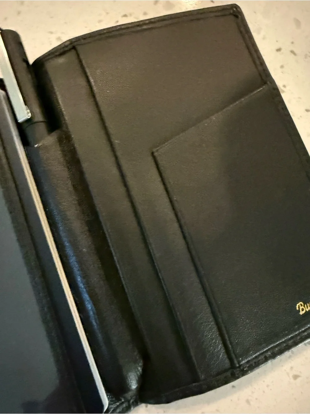 Budd Leather Passport Holder with Pen Slot